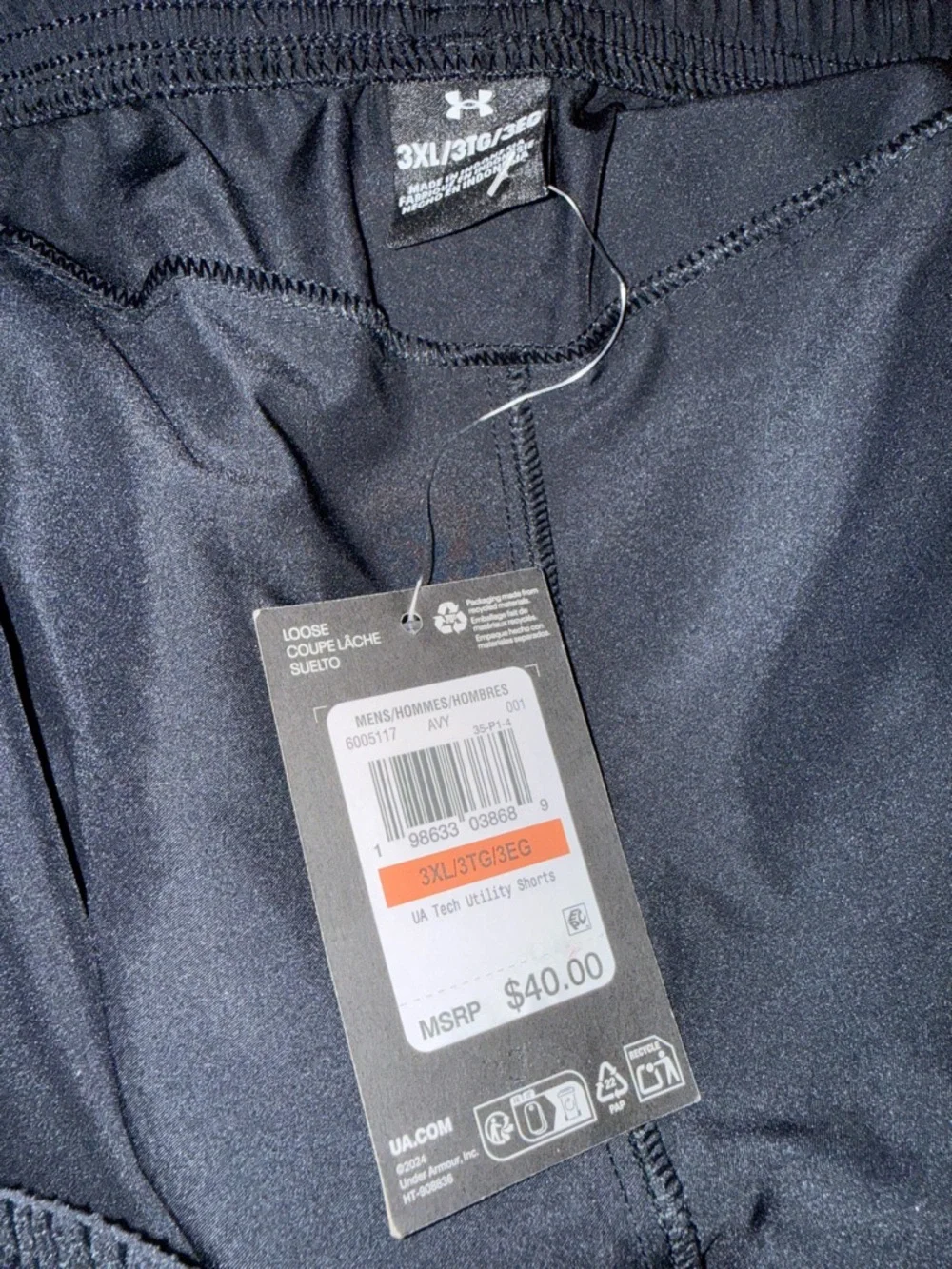 Under Armour Men’s Black Athletic Shorts with Pink Logo